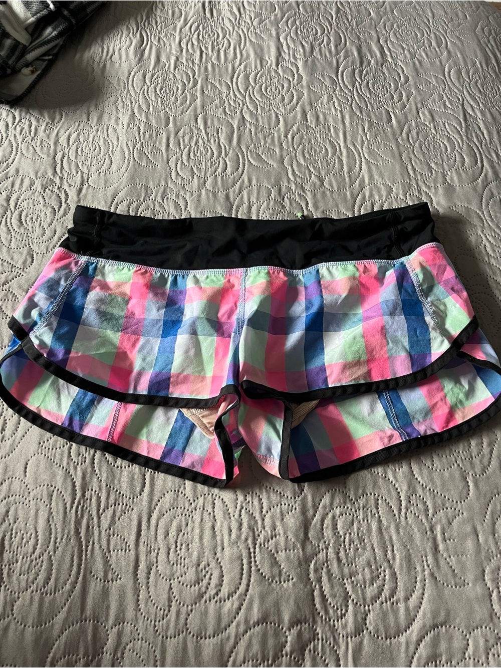 Lululemon Plaid Athletic Shorts - Black Waistband